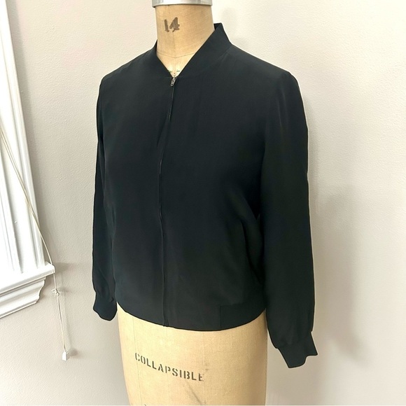 Eileen Fisher Women’s Black 100% Silk Bomber Jacket Size XS - Picture 9 of 17